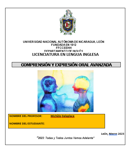 COMPRENSION Y EXPRESION ORAL AVANZADA. Ingles 2023 Regular